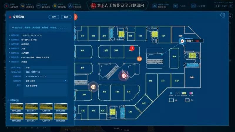 安全守護平臺大屏界面，實時全面展示感知系統(tǒng)